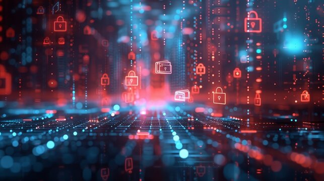 Digital Vigilance: Social Media Security Signs and Lock Symbol