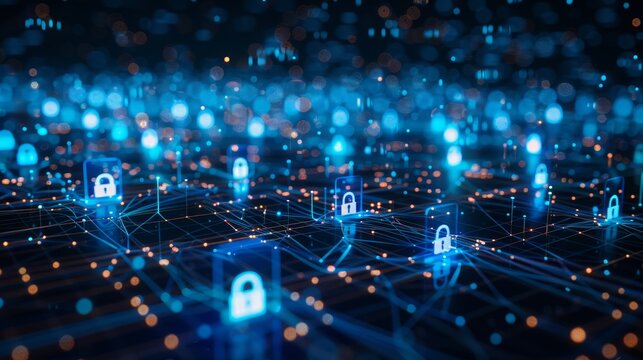 Digital Vigilance: Social Media Security Signs and Lock Symbol