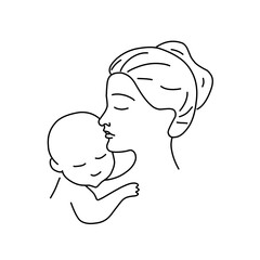 mother with a child ilustration