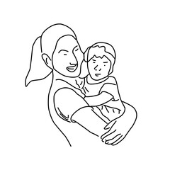 mother with a child ilustration