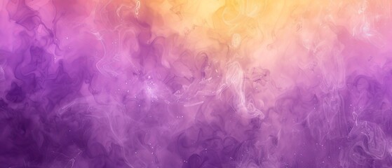   A tri-colored background with purple, yellow, and pink hues, featuring dense smoke emerging from its bottom