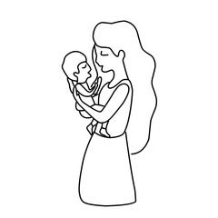 mother with a child ilustration