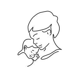 mother with a child ilustration