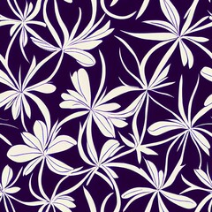 AI-generated illustration of a purple floral seamless pattern