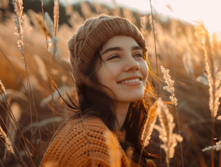 portrait of a woman in a wheat field