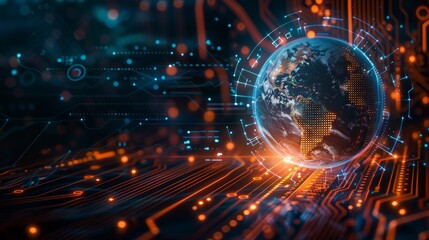 Obraz premium impact of financial technology on global markets, enabling seamless transactions and investment