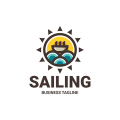 summer sailing logo vector