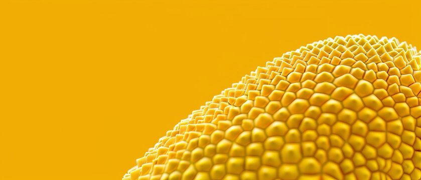   Close-up of corn on cob against yellow backdrop Corn cob image nearby, softly blurred