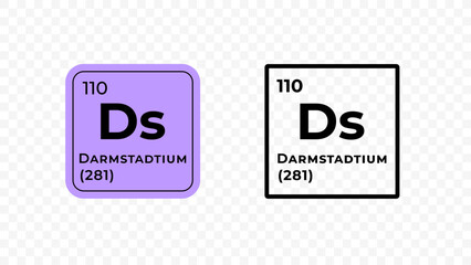 Darmstadtium, chemical element of the periodic table vector design - obrazy, fototapety, plakaty