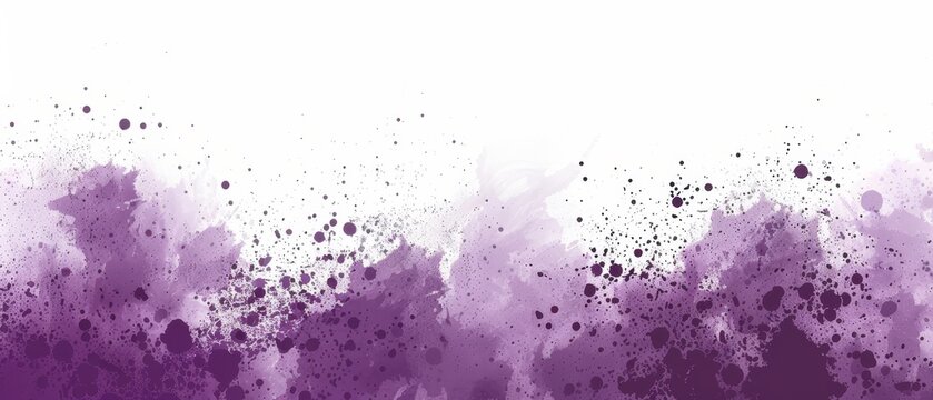   A purple and white background with numerous paint splatters at the image's bottom The lower half of the image is occupied by these splatters