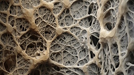 Microscopic view of fungi mycelium. Texture, Background ,Wallpaper design. Ai Generative - obrazy, fototapety, plakaty