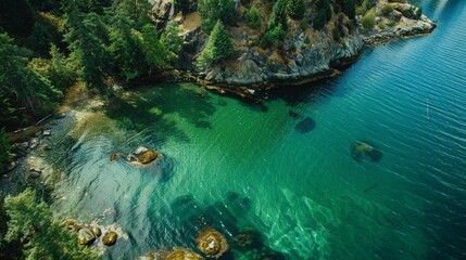 Emerald Waters Along Puget Sound Western USA  - obrazy, fototapety, plakaty
