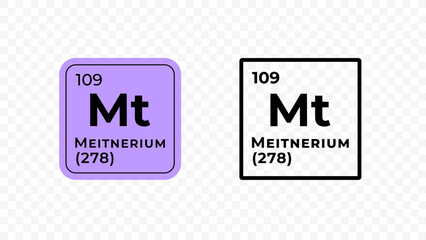 Meitnerium, chemical element of the periodic table vector design - obrazy, fototapety, plakaty
