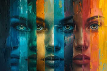 Rainbow of Human Emotions - obrazy, fototapety, plakaty