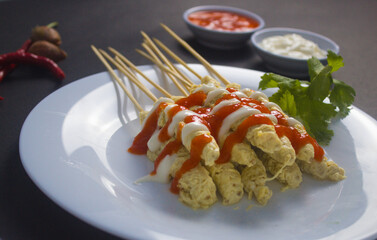 Telur gulung, street food from Indonesia