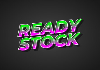 Ready stock. Text effect in 3D look with eye catching colors