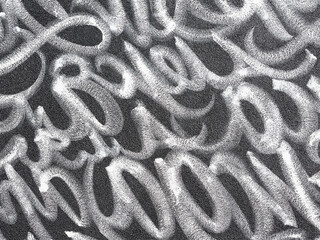 Black & white geometric shaped elements on street wall texture