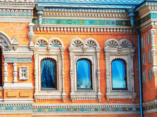 Detailed Russian classic architecture exterior decoration elements