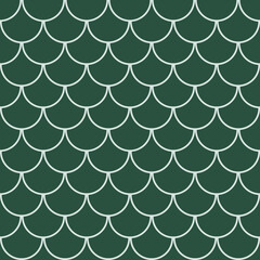 Tail seamless green mermaid background with a pattern of fish scales