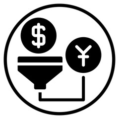 Obraz premium yen glyph icon