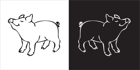 llustration vector graphics of pig icon