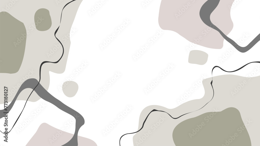 Aufkleber abstract background with various curved grey colored shapes and black lines for creative graphic des