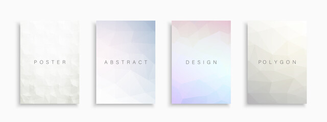Collection of vector bright polygonal templates, posters, placards, brochures, banners, flyers, backgrounds and etc. Contemporary light abstract covers - geometric design