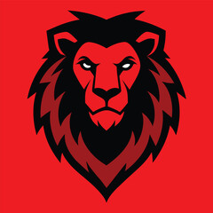 solid color outline lion head design