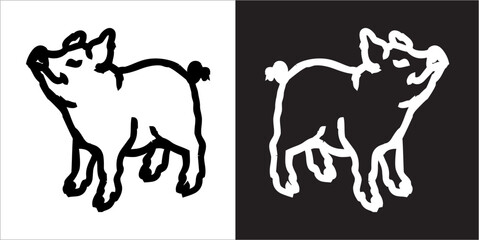 Illustration vector graphics of pig icon