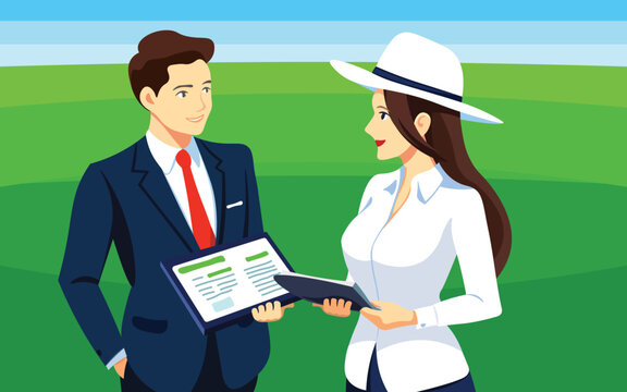 Woman boss checks the work of a senior manager and is satisfied