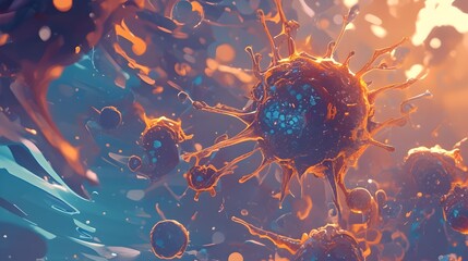 Captivating Microscopic Cells in Vibrant Detail An Immunological of Cellular Memory and Medical Research