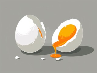 a broken eggs with yolk and yolk