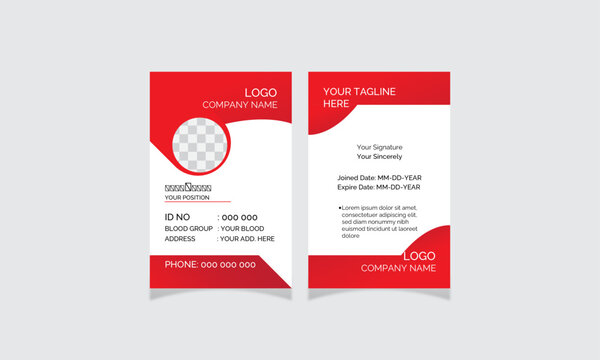 Corporate id card design template Vector for Employee and Others.