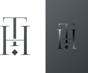 Initial TH , HT, H, T letters logo monogram elegant style,  jewellery company