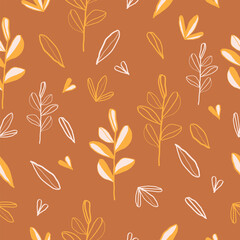 Abstract autumn leaves surface pattern seamless background