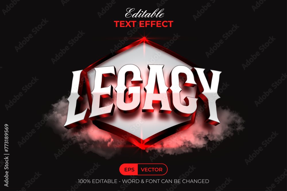 Wall mural legacy text effect cinematic style. editable text effect