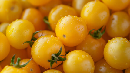 Zbliżenie na owoce żółtych pomidorów