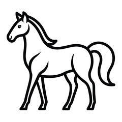 Horse line icon, outline style icon for web site or mobile app, animals and livestock, mustang vector icon, simple vector illustration