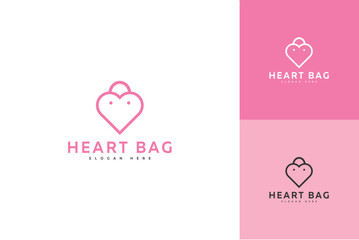 Fototapeta na wymiar Heart bag icon logo template vector design
