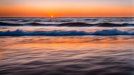 Obraz premium The sunrise scenery on the sea, beautiful evening sunset and waves