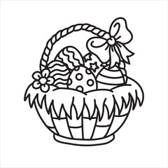 happy easter with decorated eggs background beautiful design vector illustration