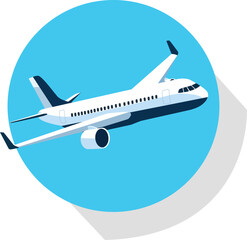 Vector hand drawn illustration of an airplane in flat style