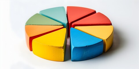 Colorful Pie Chart Segments Illustrating Strategic Divisions for Success and Progress