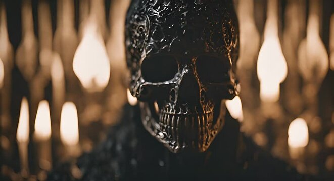 Death takes the form of a grim figure.
