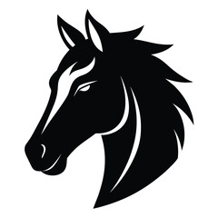 Naklejka premium Horse head solid icon, Farm animals concept, stallion symbol on white background