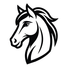 Horse head solid icon, Farm animals concept, stallion symbol on white background