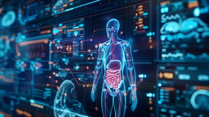 Holographic Projection Scanning human body immune system