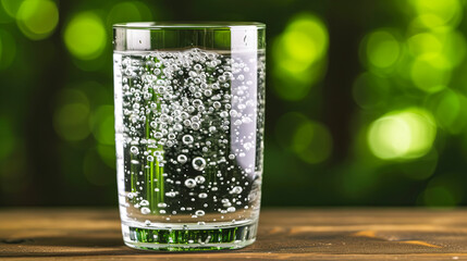 A pristine glass contains pure water, symbolizing health and refreshment.