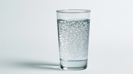 Crisp, clear water shimmers in a glass, representing purity and refreshment. - obrazy, fototapety, plakaty