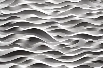 Fotobehang Abstract 3d rendering of white wavy surface. Futuristic background. © ASGraphics